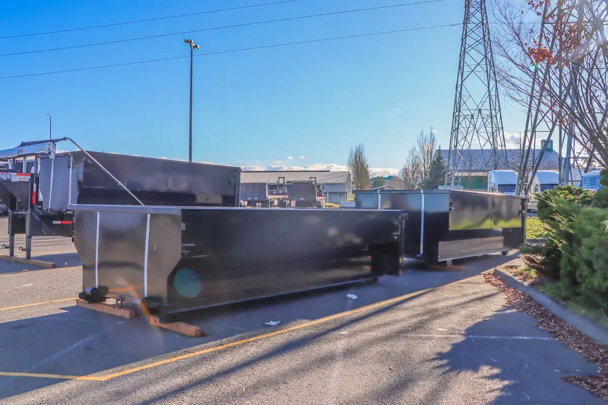 Roll-off dumpster ready for waste disposal at job site for Construction Dumpster Rental in Stillwater